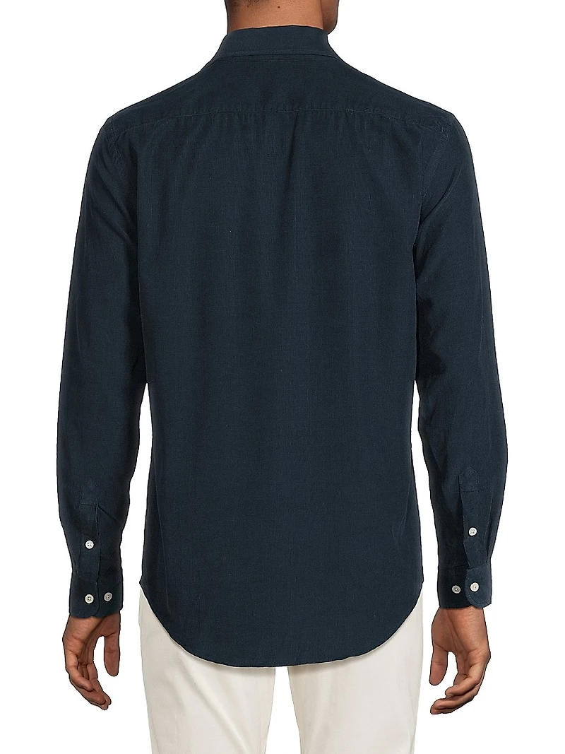 Corduroy Long-Sleeve Button-Front Shirt