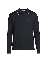 Merino Wool Long-Sleeve Polo Shirt
