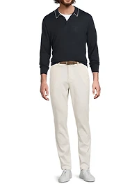 Merino Wool Long-Sleeve Polo Shirt