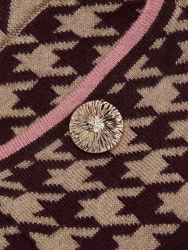 Lynne Wool-Blend Houndstooth Miniskirt