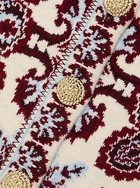 Nara Printed Merino Wool-Blend Fitted Jacket