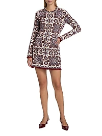 Nara Printed Merino Wool-Blend Fitted Jacket