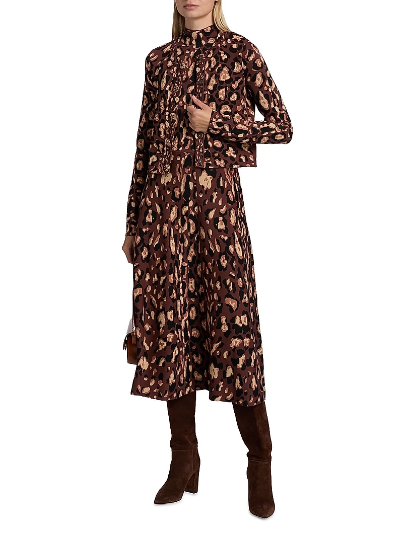 Renada Printed Fitted Cardigan