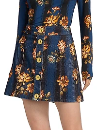 Juniper Floral Corduroy A-Line Miniskirt