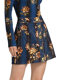 Juniper Floral Corduroy A-Line Miniskirt
