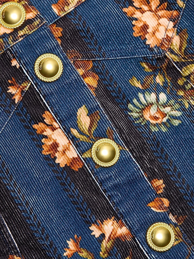 Juniper Floral Corduroy A-Line Miniskirt