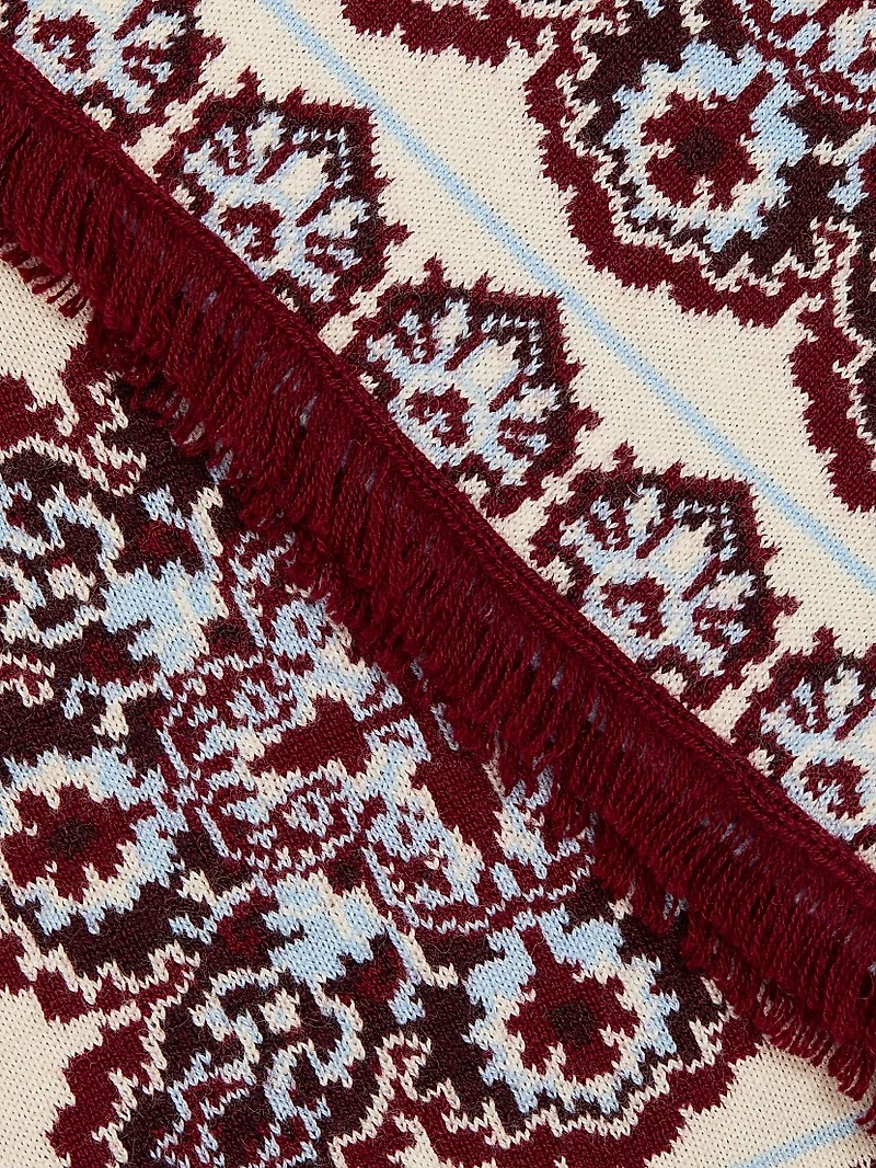 Lindy Printed Merino Wool-Blend Fitted Miniskirt