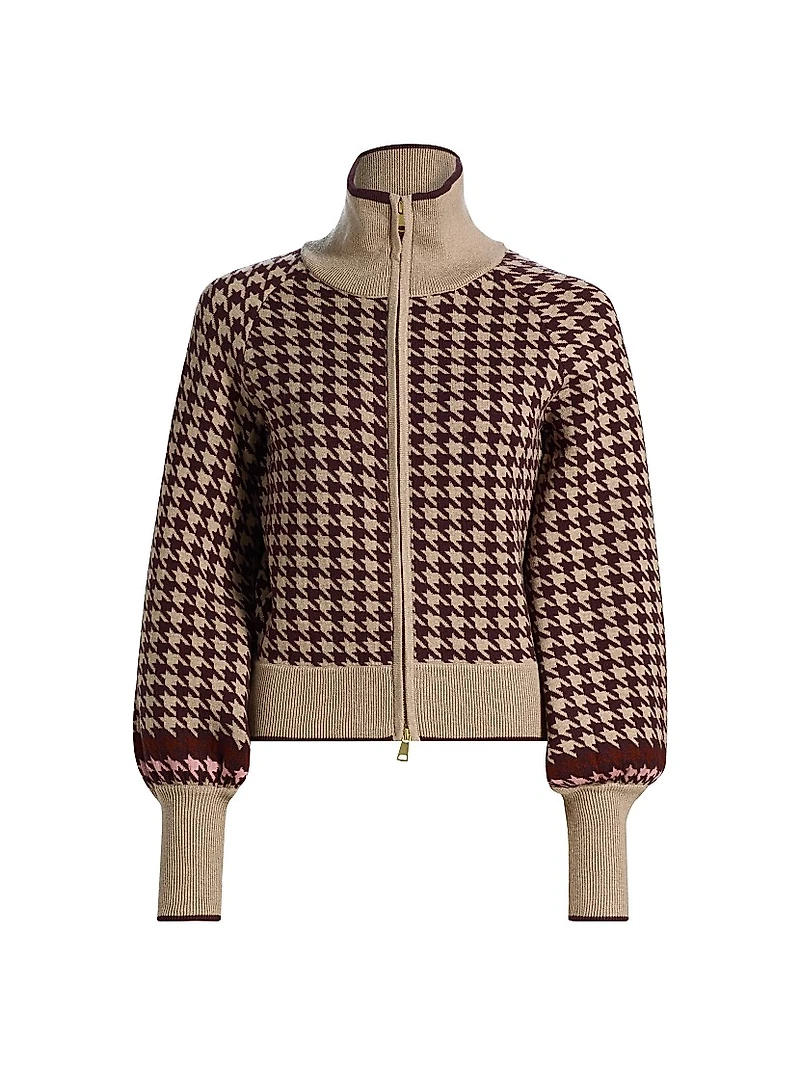 Lyss Wool-Cotton Houndstooth Jacket
