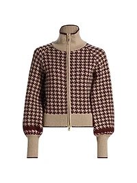 Lyss Wool-Cotton Houndstooth Jacket