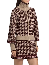 Lyss Wool-Cotton Houndstooth Jacket
