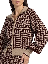 Lyss Wool-Cotton Houndstooth Jacket