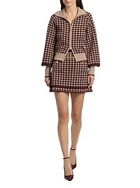 Lyss Wool-Cotton Houndstooth Jacket
