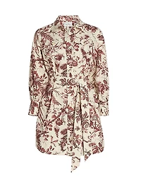 Villena Toile Cotton Poplin Mini-Shirtdress