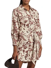 Villena Toile Cotton Poplin Mini-Shirtdress