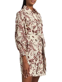 Villena Toile Cotton Poplin Mini-Shirtdress