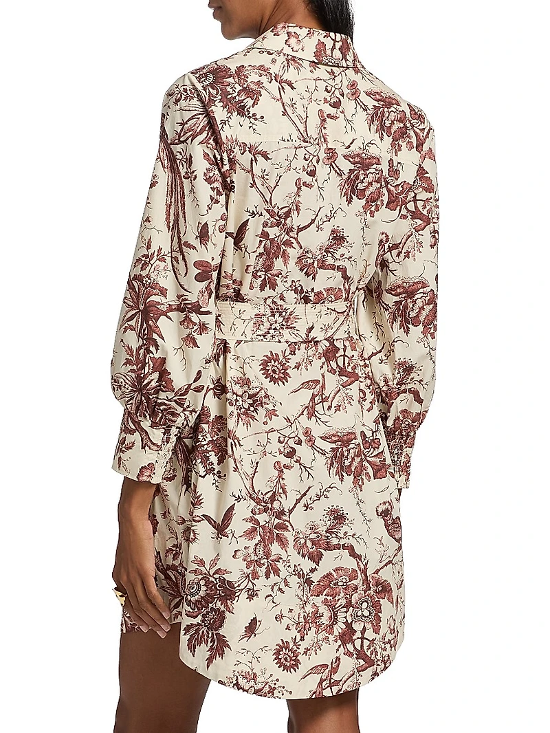 Villena Toile Cotton Poplin Mini-Shirtdress