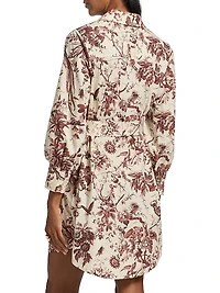 Villena Toile Cotton Poplin Mini-Shirtdress