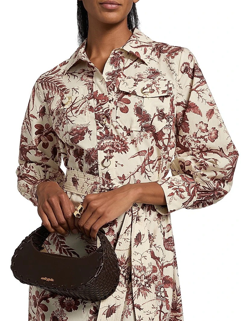 Villena Toile Cotton Poplin Mini-Shirtdress