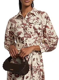 Villena Toile Cotton Poplin Mini-Shirtdress