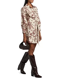 Villena Toile Cotton Poplin Mini-Shirtdress