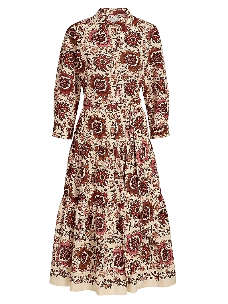 Lolita Printed Cotton Midi-Shirtdress