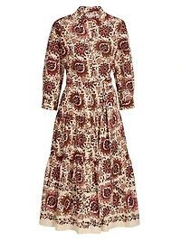 Lolita Printed Cotton Midi-Shirtdress