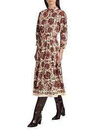 Lolita Printed Cotton Midi-Shirtdress
