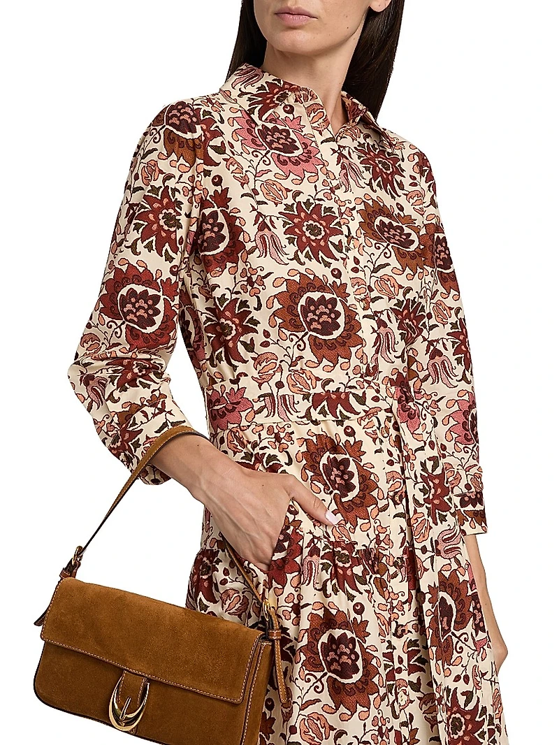 Lolita Printed Cotton Midi-Shirtdress