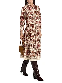 Lolita Printed Cotton Midi-Shirtdress