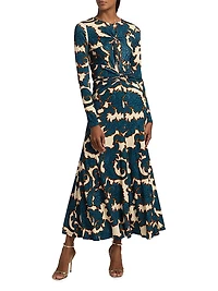 Alara Printed Twist-Front Maxi Dress
