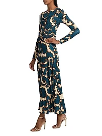 Alara Printed Twist-Front Maxi Dress