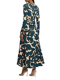 Alara Printed Twist-Front Maxi Dress
