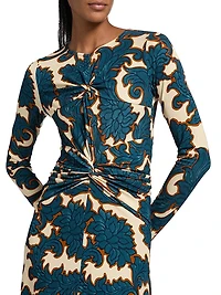 Alara Printed Twist-Front Maxi Dress