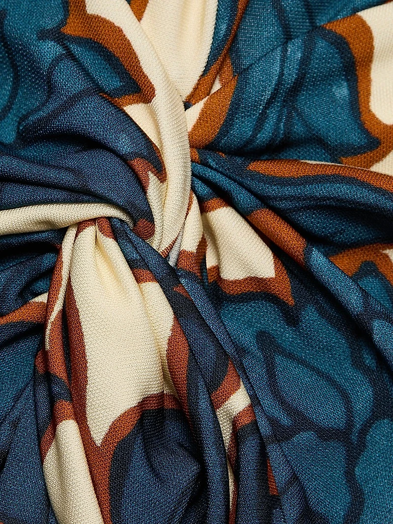 Alara Printed Twist-Front Maxi Dress