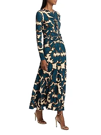 Alara Printed Twist-Front Maxi Dress