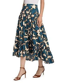 Tisbury Printed Cotton Poplin A-Line Skirt