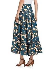 Tisbury Printed Cotton Poplin A-Line Skirt
