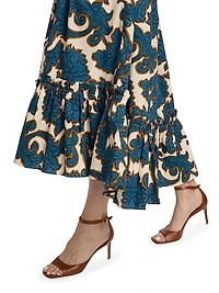 Tisbury Printed Cotton Poplin A-Line Skirt