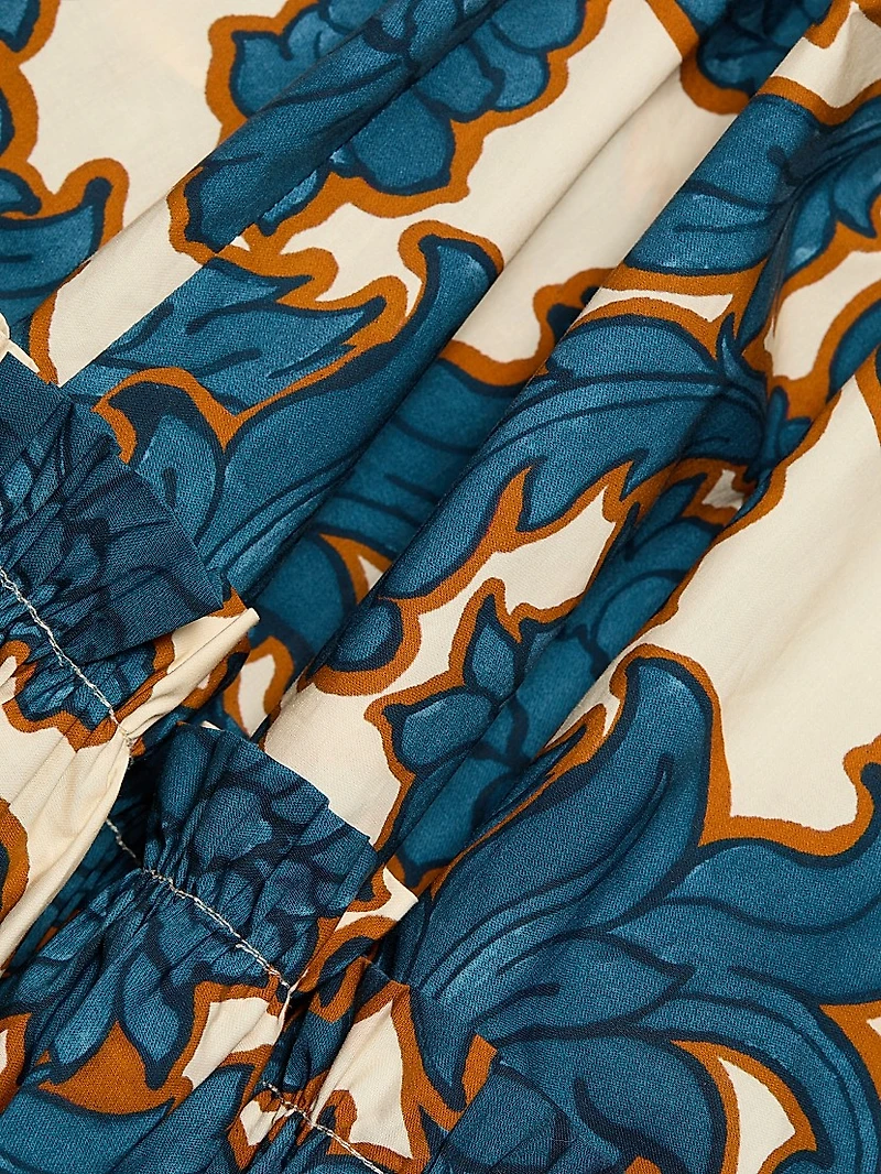 Tisbury Printed Cotton Poplin A-Line Skirt