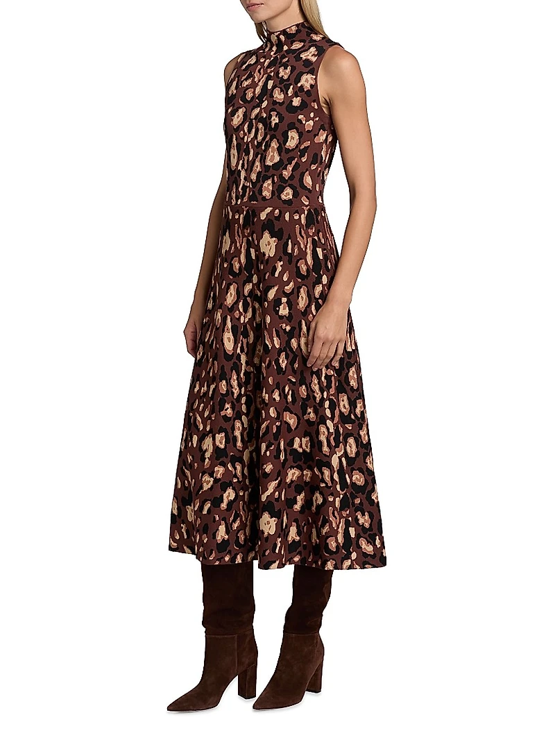 Brice Printed A-Line Midi-Dress