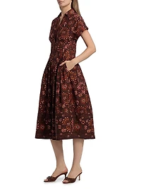 Nash Printed Poplin Cotton Midi-Shirtdress
