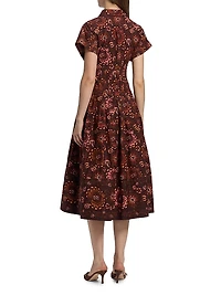 Nash Printed Poplin Cotton Midi-Shirtdress
