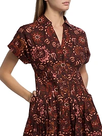 Nash Printed Poplin Cotton Midi-Shirtdress