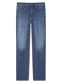 Straight Jeans Washed Denim