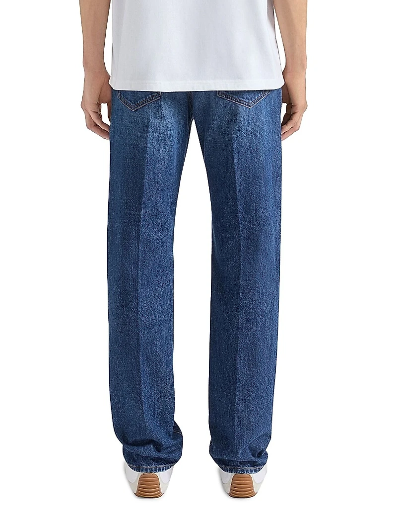 Straight Jeans Washed Denim