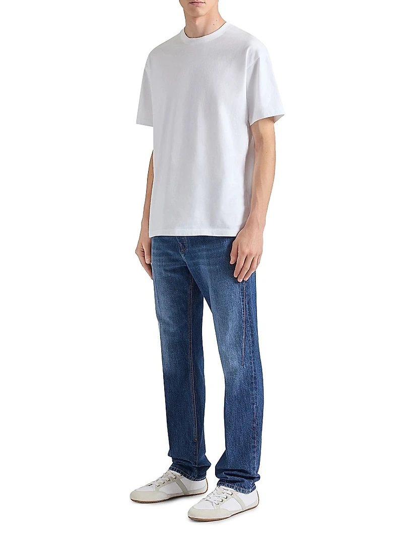 Straight Jeans Washed Denim