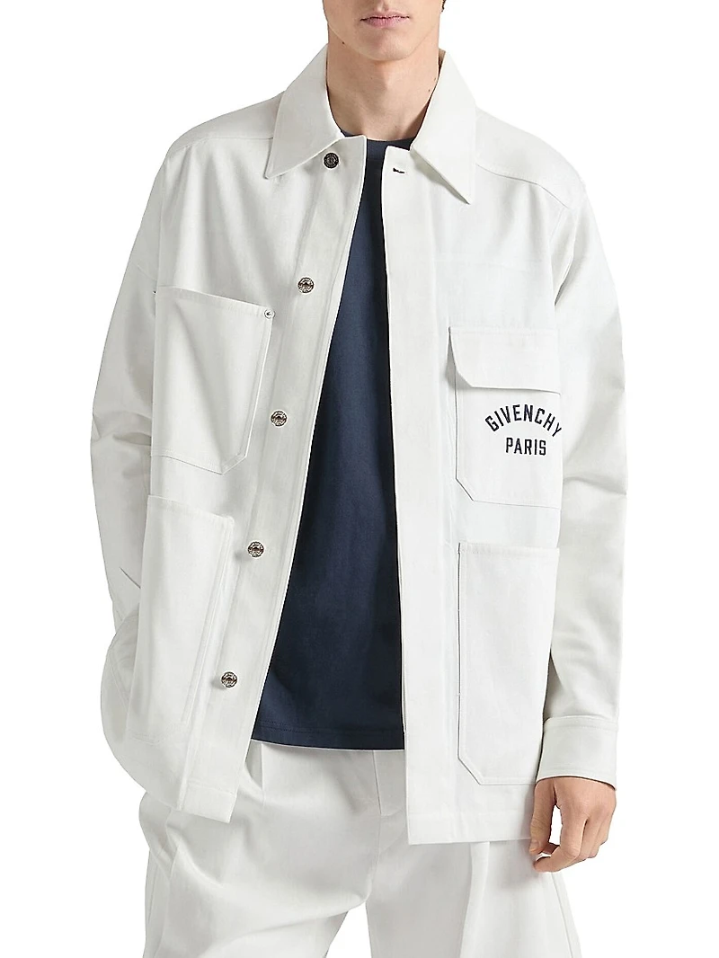 Overshirt Cotton with Paris Embroidery