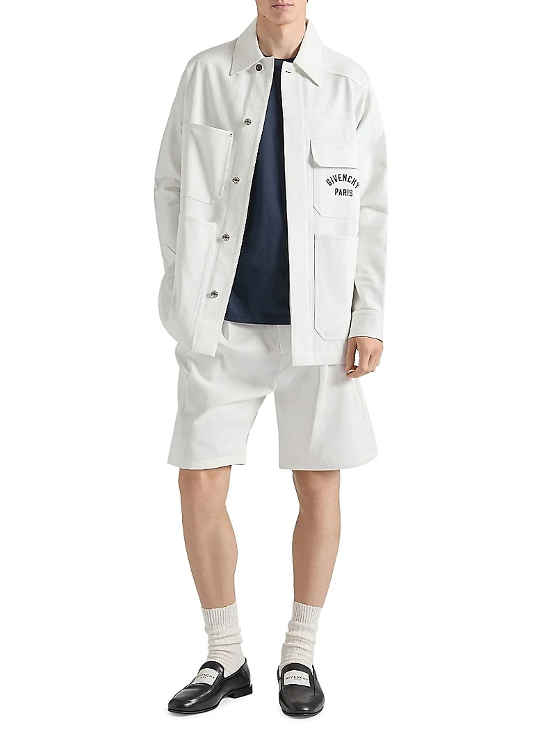 Overshirt Cotton with Paris Embroidery