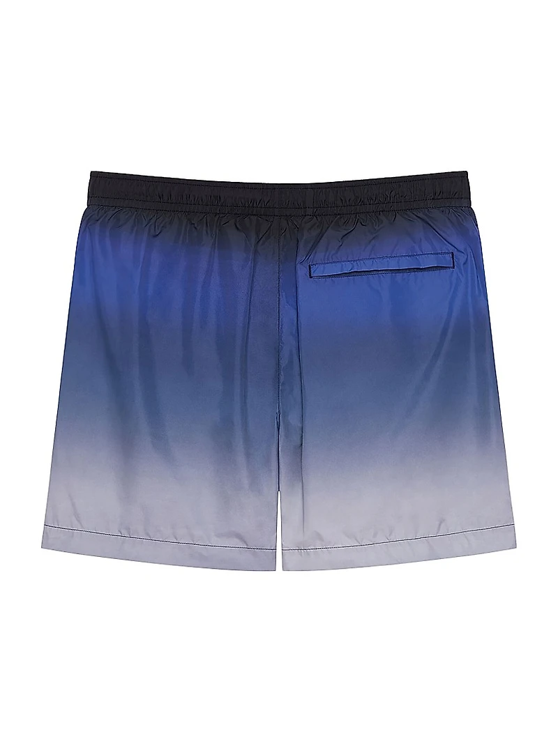 Printed Swim Shorts with Gradient Effect