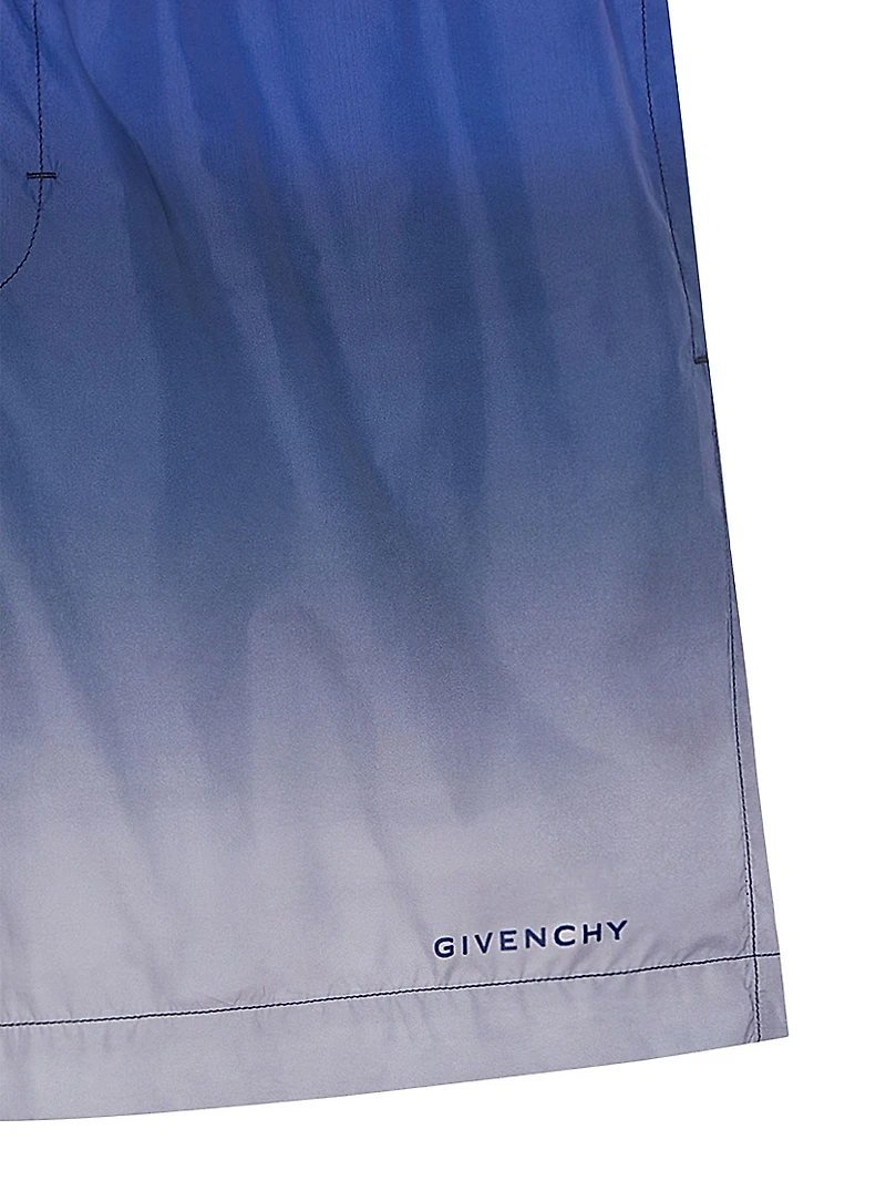 Printed Swim Shorts with Gradient Effect